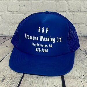 Vintage R&P Pressure Washing Ltd. Lloydminster AB Trucker Hat Mesh Snapback Blue